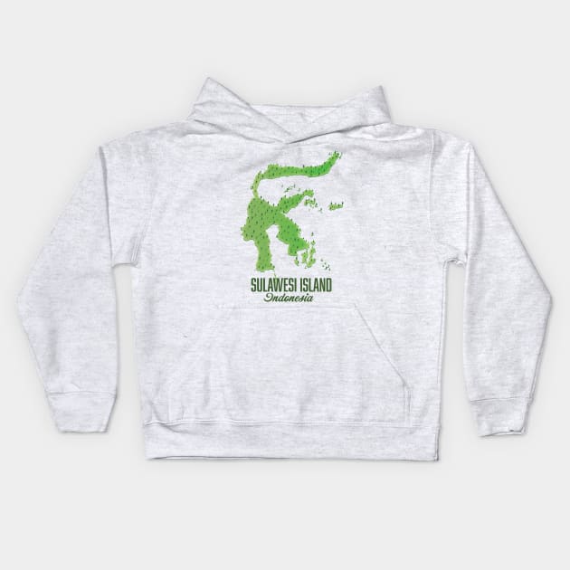 Sulawesi island Indonesia Kids Hoodie by nickemporium1